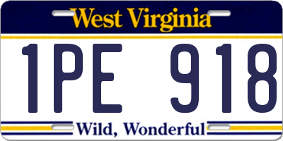 WV license plate 1PE918
