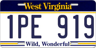 WV license plate 1PE919
