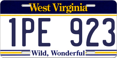 WV license plate 1PE923