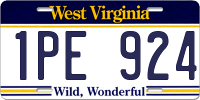WV license plate 1PE924