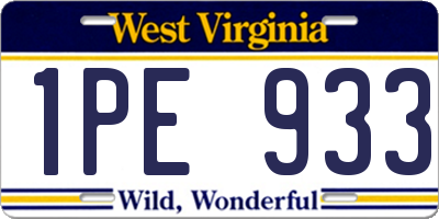 WV license plate 1PE933