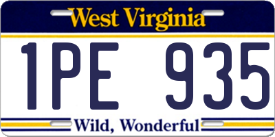 WV license plate 1PE935