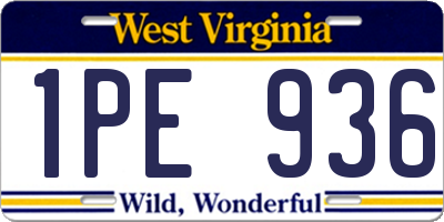 WV license plate 1PE936