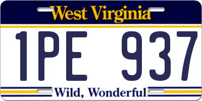 WV license plate 1PE937