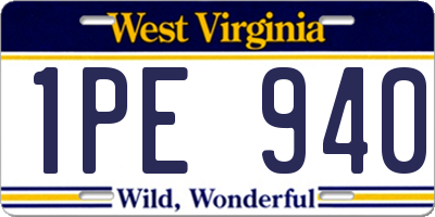 WV license plate 1PE940