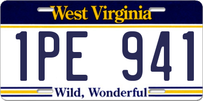 WV license plate 1PE941