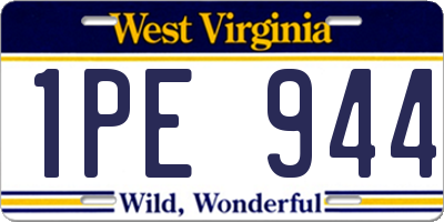 WV license plate 1PE944
