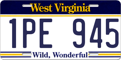 WV license plate 1PE945