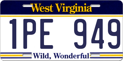WV license plate 1PE949