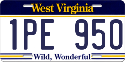 WV license plate 1PE950