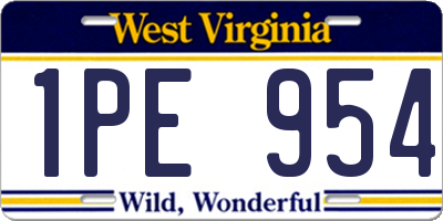 WV license plate 1PE954