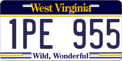 WV license plate 1PE955