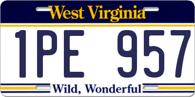 WV license plate 1PE957