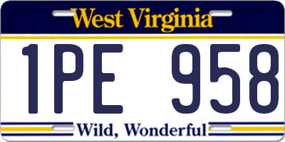 WV license plate 1PE958