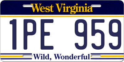 WV license plate 1PE959