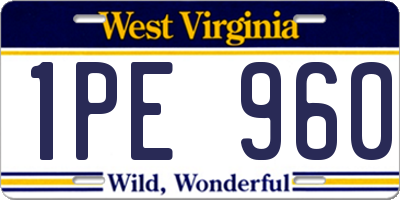 WV license plate 1PE960