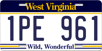 WV license plate 1PE961