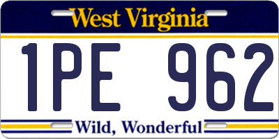 WV license plate 1PE962