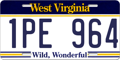 WV license plate 1PE964