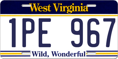 WV license plate 1PE967