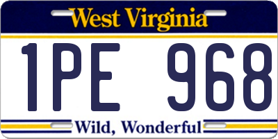 WV license plate 1PE968