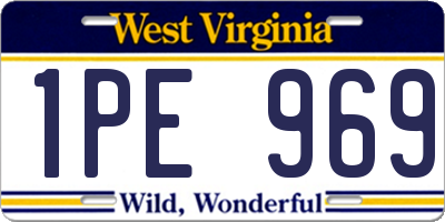 WV license plate 1PE969