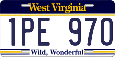 WV license plate 1PE970