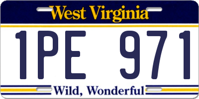 WV license plate 1PE971