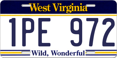 WV license plate 1PE972