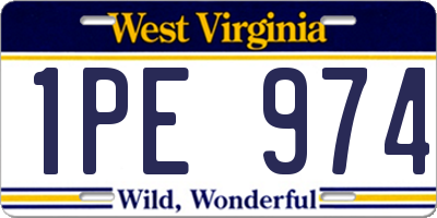 WV license plate 1PE974