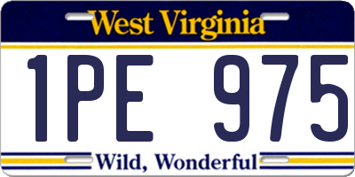 WV license plate 1PE975