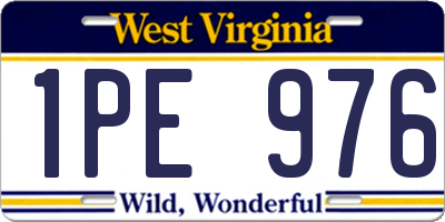 WV license plate 1PE976