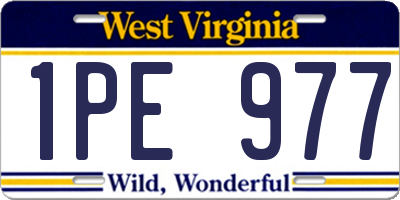 WV license plate 1PE977