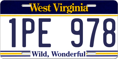 WV license plate 1PE978