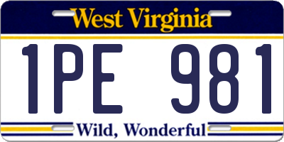 WV license plate 1PE981