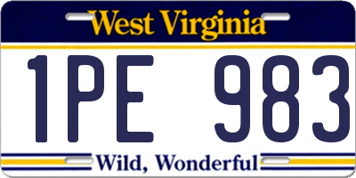 WV license plate 1PE983