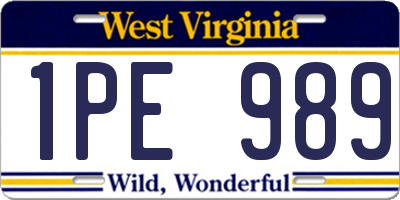 WV license plate 1PE989