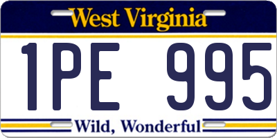WV license plate 1PE995