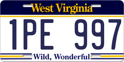 WV license plate 1PE997