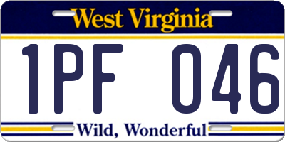 WV license plate 1PF046