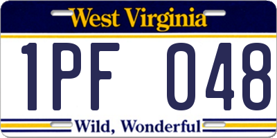 WV license plate 1PF048