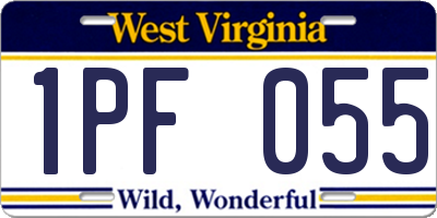 WV license plate 1PF055