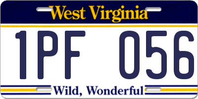 WV license plate 1PF056
