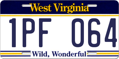 WV license plate 1PF064