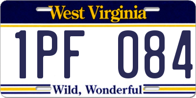 WV license plate 1PF084