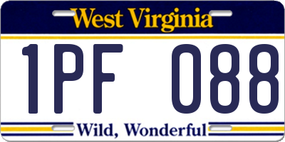 WV license plate 1PF088