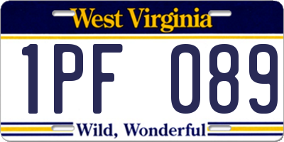 WV license plate 1PF089