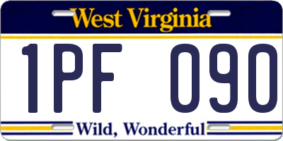 WV license plate 1PF090