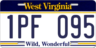 WV license plate 1PF095