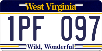WV license plate 1PF097